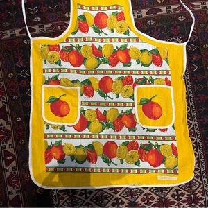 Vintage Italian Tomato Print Cotton Apron